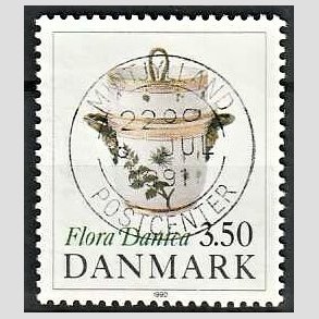 FRIMRKER DANMARK | 1990 - AFA 968 - Flora Danica 200 r - 3,50 Kr. flerfarvet - Pragt Stemplet