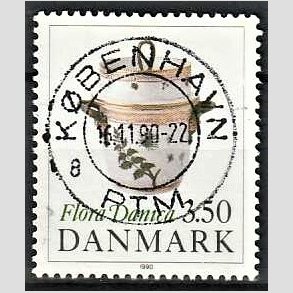 FRIMRKER DANMARK | 1990 - AFA 968 - Flora Danica 200 r - 3,50 Kr. flerfarvet - Pragt Stemplet