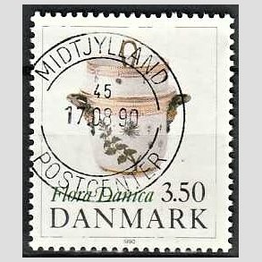 FRIMRKER DANMARK | 1990 - AFA 968 - Flora Danica 200 r - 3,50 Kr. flerfarvet - Pragt Stemplet