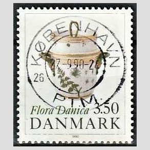 FRIMRKER DANMARK | 1990 - AFA 968 - Flora Danica 200 r - 3,50 Kr. flerfarvet - Pragt Stemplet