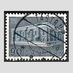 FRIM�RKER DANMARK | 1969 - AFA 482 - CEPT EU Post & Tele 10 �r - 90 �re bl� - Pragt Stemplet T�strup