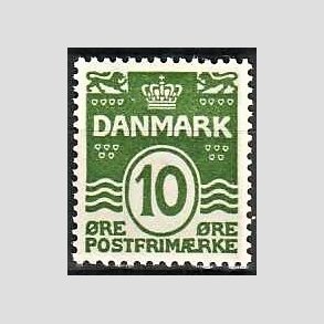 FRIM�RKER DANMARK | 1921-22 - AFA 124 - B�lgelinie 10 �re gr�n - Postfrisk