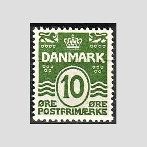 FRIM�RKER DANMARK | 1921-22 - AFA 124 - B�lgelinie 10 �re gr�n - Postfrisk