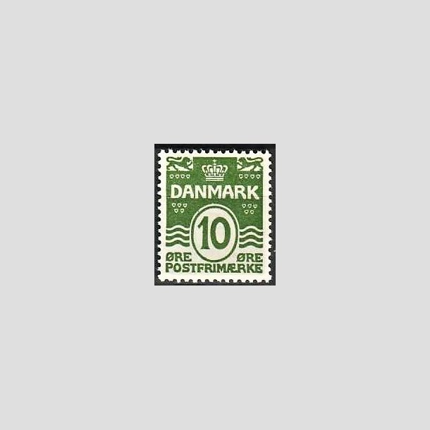 FRIMRKER DANMARK | 1921-22 - AFA 124 - Blgelinie 10 re grn - Postfrisk
