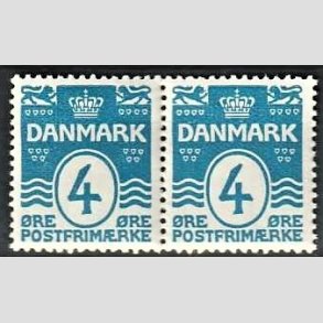 FRIMRKER DANMARK | 1913-14 - AFA 80 - Blgelinie 4 re bl i par - Postfrisk
