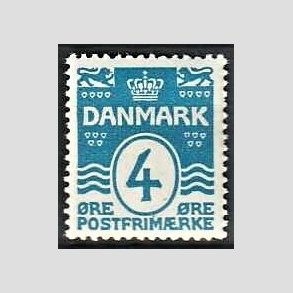 FRIM�RKER DANMARK | 1913-14 - AFA 80 - B�lgelinie 4 �re bl� - Postfrisk