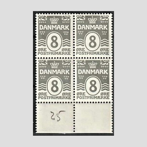 FRIMRKER DANMARK | 1921-22 - AFA 123 - Blgelinie 8 re gr i 4-blok - Postfrisk