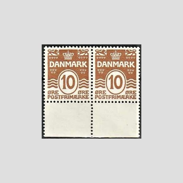 FRIMRKER DANMARK | 1930 - AFA 185 - Blgelinie 10 re brun i par - Postfrisk