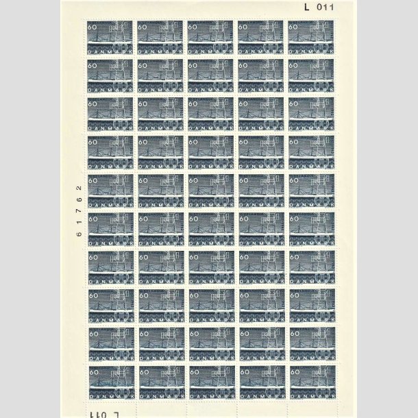 FRIMRKER DANMARK | 1962 - AFA 409F - Selandia. - 60 re mrkbl FLOUR 50 stk. i ufoldet helark - Postfrisk