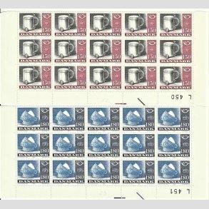 FRIMRKER DANMARK | 1980 - AFA 704,705 - Fllesnordisk udgave - 1,30 + 1,60 kr. 2 x 15 stk. i nedre arkstykke - Postfrisk