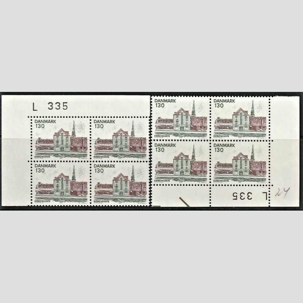 FRIMRKER DANMARK | 1976 - AFA 616 - Kbenhavn - 130 re grn/brun i marginalblokke - Postfrisk