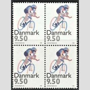 FRIMRKER DANMARK | 1996 - AFA 1114 - Sport - 9,50 Kr. flerfarvet i 4-blok - Postfrisk