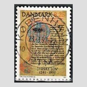 FRIM�RKER DANMARK | 1991 - AFA 991 - Jyske Lov 750 �r. - 8,25 Kr. flerfarvet - Lux Stemplet