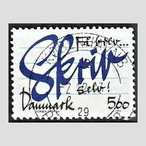 FRIM�RKER DANMARK | 1993 - AFA 1051 - Brevskrivning - 5,00 Kr. bl�/sort - Lux Stemplet