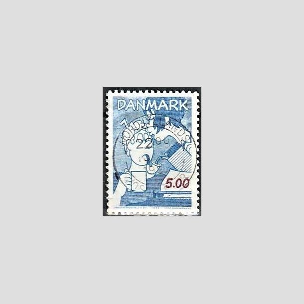 FRIMRKER DANMARK | 1992 - AFA 1031 - Danske tegneseriefigurer - 5,00 Kr. bl/rd - Pragt Stemplet