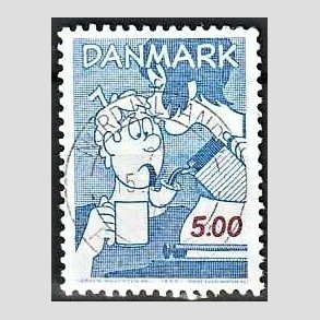 FRIM�RKER DANMARK | 1992 - AFA 1031 - Danske tegneseriefigurer - 5,00 Kr. bl�/r�d - Pragt Stemplet