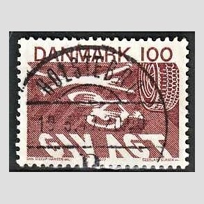 FRIM�RKER DANMARK | 1977 - AFA 634 - Ny f�rdselslov - 100 �re r�dbrun - Pragt Stemplet Holstebro