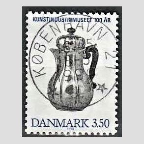 FRIMRKER DANMARK | 1990 - AFA 960 - Kunstindustrimuseet 100 r - 3,50 Kr. bl/sort - Pragt Stemplet