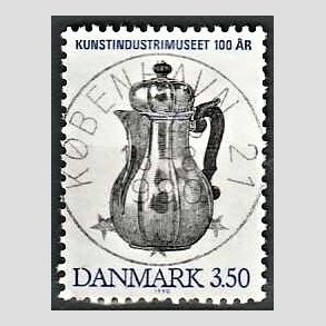 FRIMRKER DANMARK | 1990 - AFA 960 - Kunstindustrimuseet 100 r - 3,50 Kr. bl/sort - Pragt Stemplet
