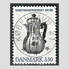 FRIMRKER DANMARK | 1990 - AFA 960 - Kunstindustrimuseet 100 r - 3,50 Kr. bl/sort - Pragt Stemplet