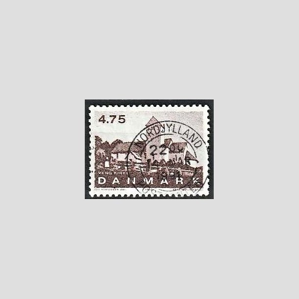 FRIMRKER DANMARK | 1990 - AFA 975 - Jyske landsbykirker - 4,75 Kr. brun - Pragt Stemplet