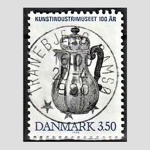 FRIMRKER DANMARK | 1990 - AFA 960 - Kunstindustrimuseet 100 r - 3,50 Kr. bl/sort - Pragt Stemplet Tranebjerg