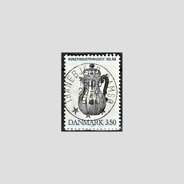 FRIMRKER DANMARK | 1990 - AFA 960 - Kunstindustrimuseet 100 r - 3,50 Kr. bl/sort - Pragt Stemplet Tranebjerg