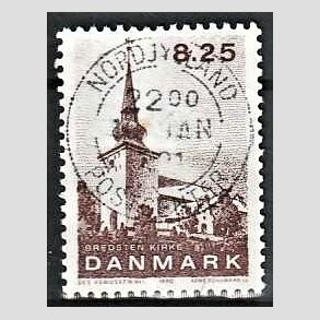 FRIMRKER DANMARK | 1990 - AFA 976 - Jyske landsbykirker - 8,25 Kr. brun - Lux Stemplet