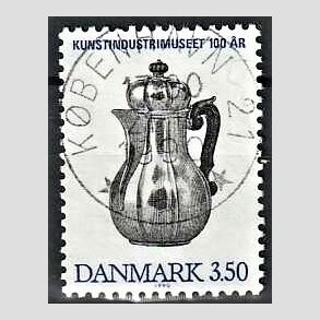 FRIMRKER DANMARK | 1990 - AFA 960 - Kunstindustrimuseet 100 r - 3,50 Kr. bl/sort - Pragt Stemplet Tranebjerg