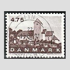FRIMRKER DANMARK | 1990 - AFA 975 - Jyske landsbykirker - 4,75 Kr. brun - Pragt Stemplet
