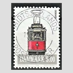 FRIM�RKER DANMARK | 1994 - AFA 1072 - Sporvogne - 5,00 Kr. flerfarvet - Pragt Stemplet