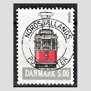 FRIM�RKER DANMARK | 1994 - AFA 1072 - Sporvogne - 5,00 Kr. flerfarvet - Pragt Stemplet