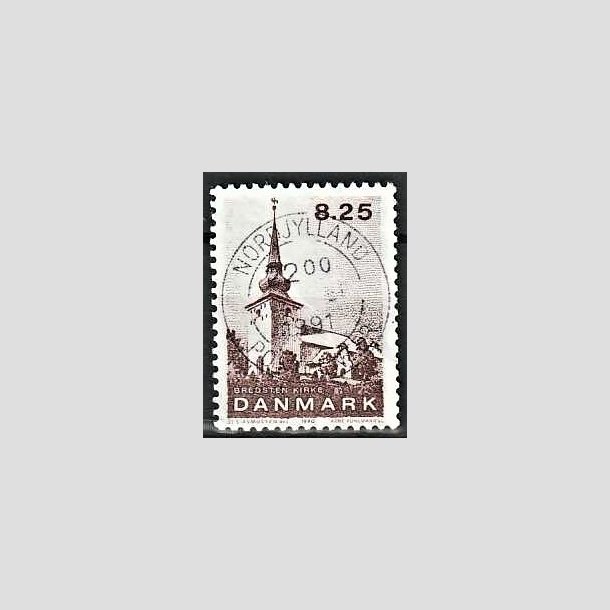 FRIMRKER DANMARK | 1990 - AFA 976 - Jyske landsbykirker - 8,25 Kr. brun - Lux Stemplet