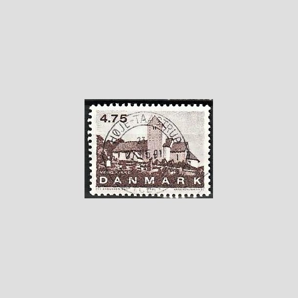 FRIMRKER DANMARK | 1990 - AFA 975 - Jyske landsbykirker - 4,75 Kr. brun - Pragt Stemplet