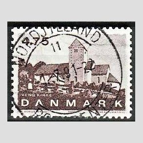 FRIMRKER DANMARK | 1990 - AFA 975 - Jyske landsbykirker - 4,75 Kr. brun - Pragt Stemplet