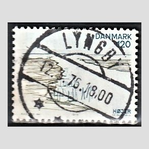 FRIM�RKER DANMARK | 1975 - AFA 600 - S�nderjylland - 120 �re m�rkgr�n/m�rkbl� - Pragt Stemplet Lyngby
