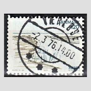 FRIM�RKER DANMARK | 1975 - AFA 600 - S�nderjylland - 120 �re m�rkgr�n/m�rkbl� - Pragt Stemplet V�rl�se