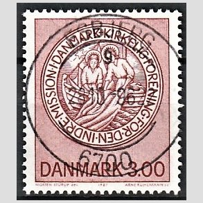 FRIM�RKER DANMARK | 1987 - AFA 893 - Indre mission - 3,00 Kr. brunr�d - Pragt Stemplet Esbjerg