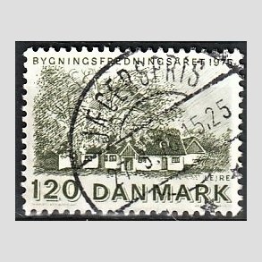 FRIM�RKER DANMARK | 1975 - AFA 592 - Bygningsfredning - 120 �re gr�n - Pragt Stemplet J�gerspris