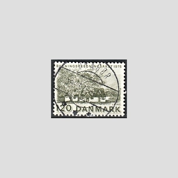 FRIMRKER DANMARK | 1975 - AFA 592 - Bygningsfredning - 120 re grn - Pragt Stemplet Dragr
