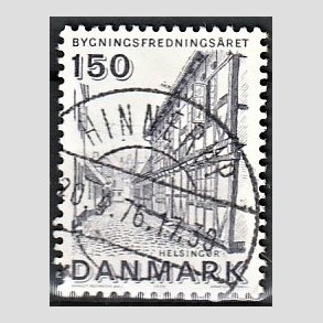 FRIM�RKER DANMARK | 1975 - AFA 593 - Bygningsfredning - 150 �re bl�gr� - Pragt Stemplet Hinnerup