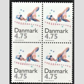 FRIMRKER DANMARK | 1996 - AFA 1112 - Sport - 4,75 Kr. flerfarvet i 4-blok - Postfrisk