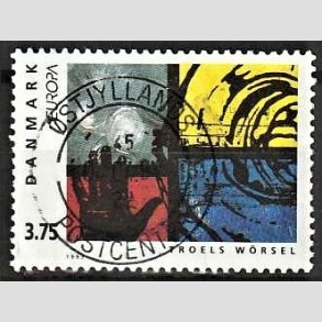 FRIM�RKER DANMARK | 1993 - AFA 1041 - Nutidskunst - 3,75 Kr. flerfarvet - Pragt Stemplet