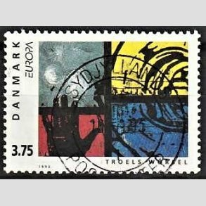 FRIM�RKER DANMARK | 1993 - AFA 1041 - Nutidskunst - 3,75 Kr. flerfarvet - Pragt Stemplet