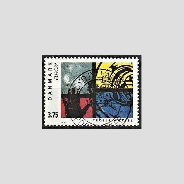 FRIMRKER DANMARK | 1993 - AFA 1041 - Nutidskunst - 3,75 Kr. flerfarvet - Pragt Stemplet