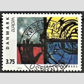 FRIM�RKER DANMARK | 1993 - AFA 1041 - Nutidskunst - 3,75 Kr. flerfarvet - Pragt Stemplet