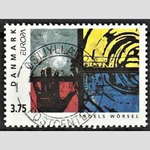 FRIM�RKER DANMARK | 1993 - AFA 1041 - Nutidskunst - 3,75 Kr. flerfarvet - Pragt Stemplet