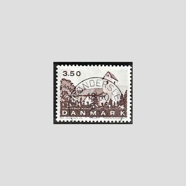 FRIMRKER DANMARK | 1990 - AFA 974 - Jyske landsbykirker - 3,50 Kr. brun - Pragt Stemplet Brnderslev