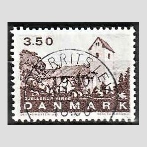 FRIMRKER DANMARK | 1990 - AFA 974 - Jyske landsbykirker - 3,50 Kr. brun - Pragt Stemplet Fjerritslev