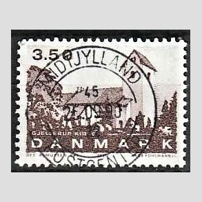 FRIMRKER DANMARK | 1990 - AFA 974 - Jyske landsbykirker - 3,50 Kr. brun - Pragt Stemplet Fjerritslev